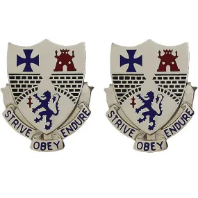 112th Infantry Regiment Unit Crest (Strive Obey Endure) - Sold in Pairs