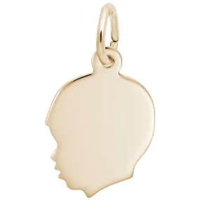 14k Flat Boy's Head Charm