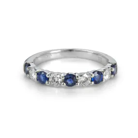 14K White Gold Sapphire and Diamond Ring