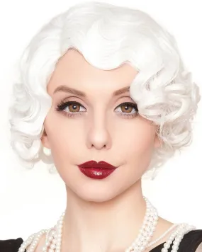 20s Flapper Finger Premium White Wig