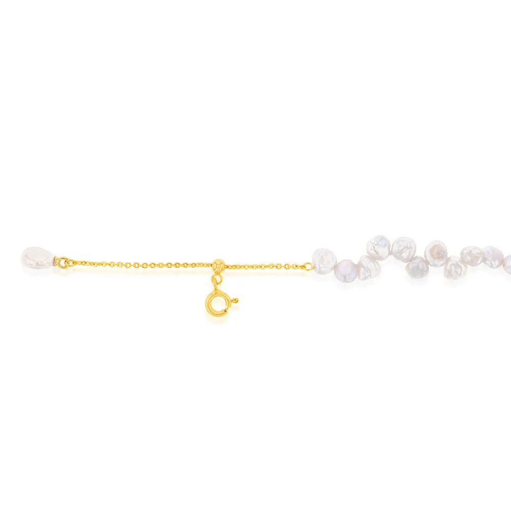 45cm Freshwater Pearl Keshi Strand with Gold Plated Clasp