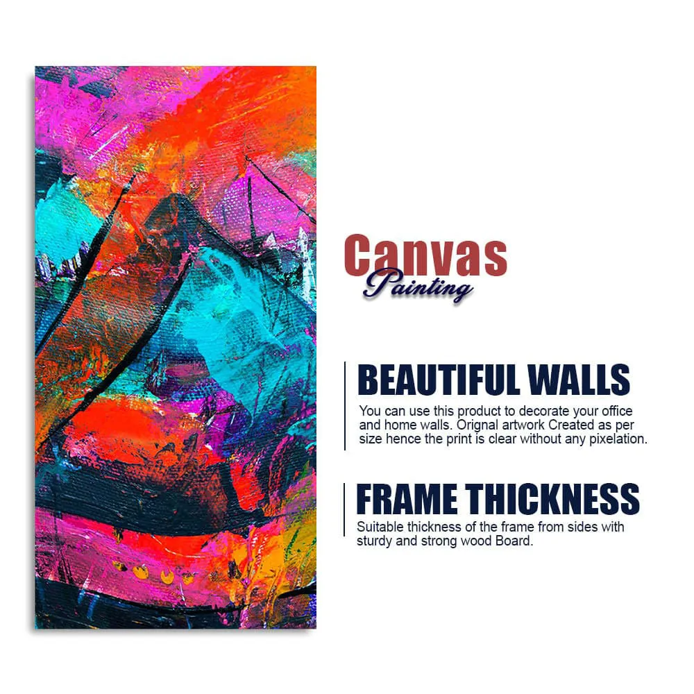 Abstract Acrylic Colorful Beautiful Textured Design Premium Canvas Wall Painting