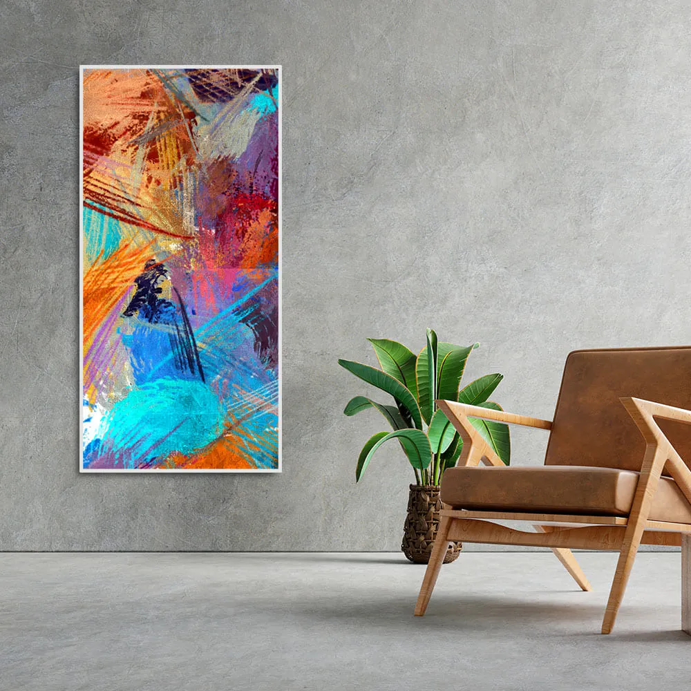 Abstract Colorful Textured Design Art Premium Canvas Wall Painting