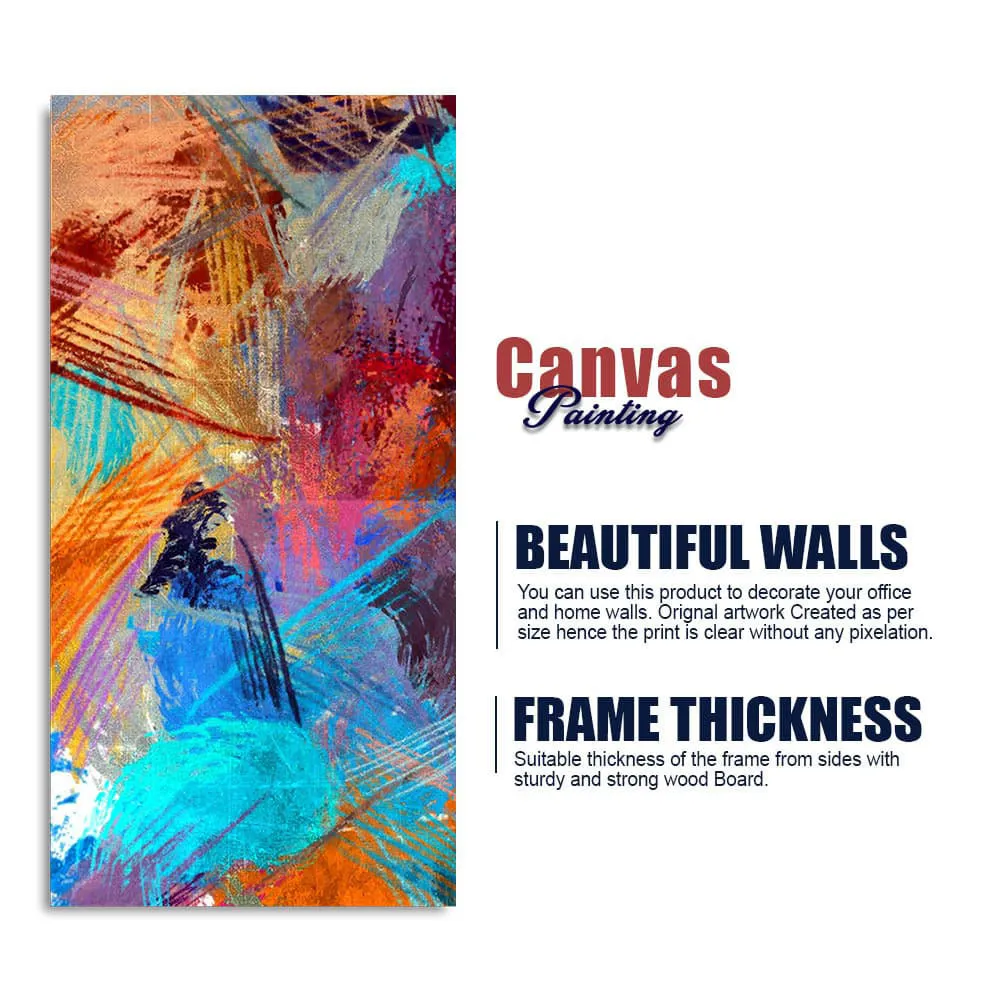 Abstract Colorful Textured Design Art Premium Canvas Wall Painting