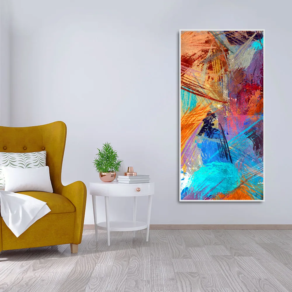 Abstract Colorful Textured Design Art Premium Canvas Wall Painting