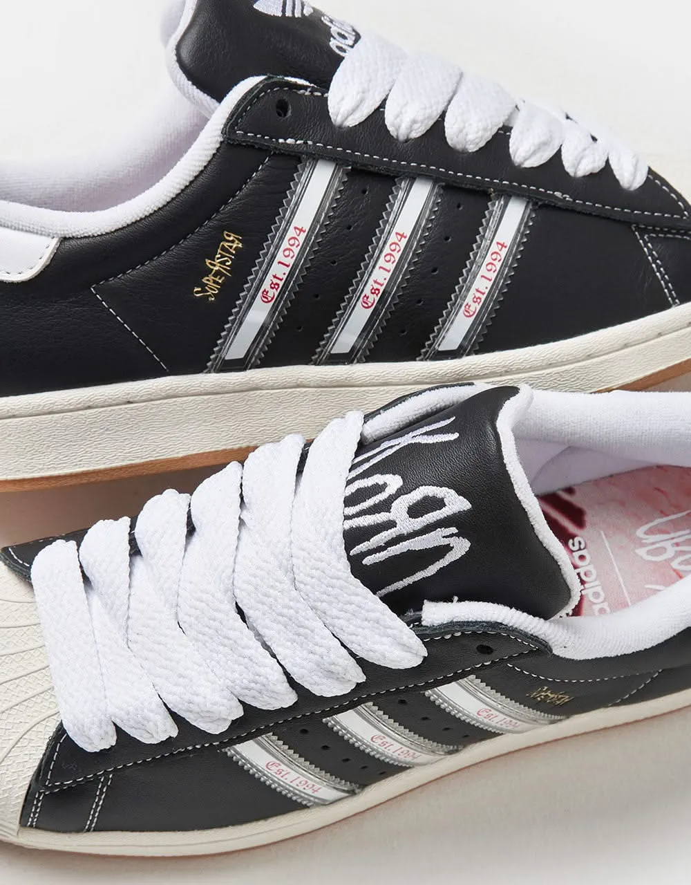 adidas x Korn Superstar Shoes - Core Black/Translucent/Better Scarlet