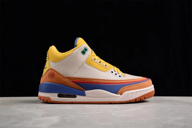 AIR JORDAN 3 RETRO GOKU BROWN/YELLOW/BEIGE/BLUE