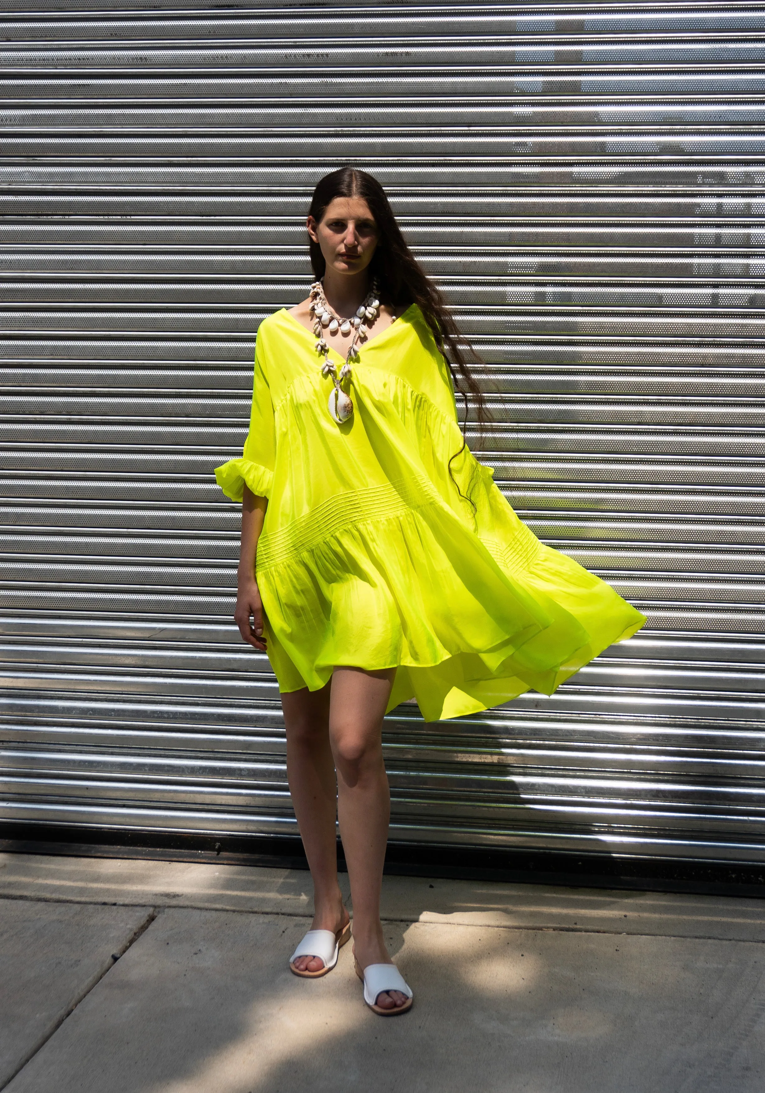 Airi Mini Dress in Fluoro Yellow