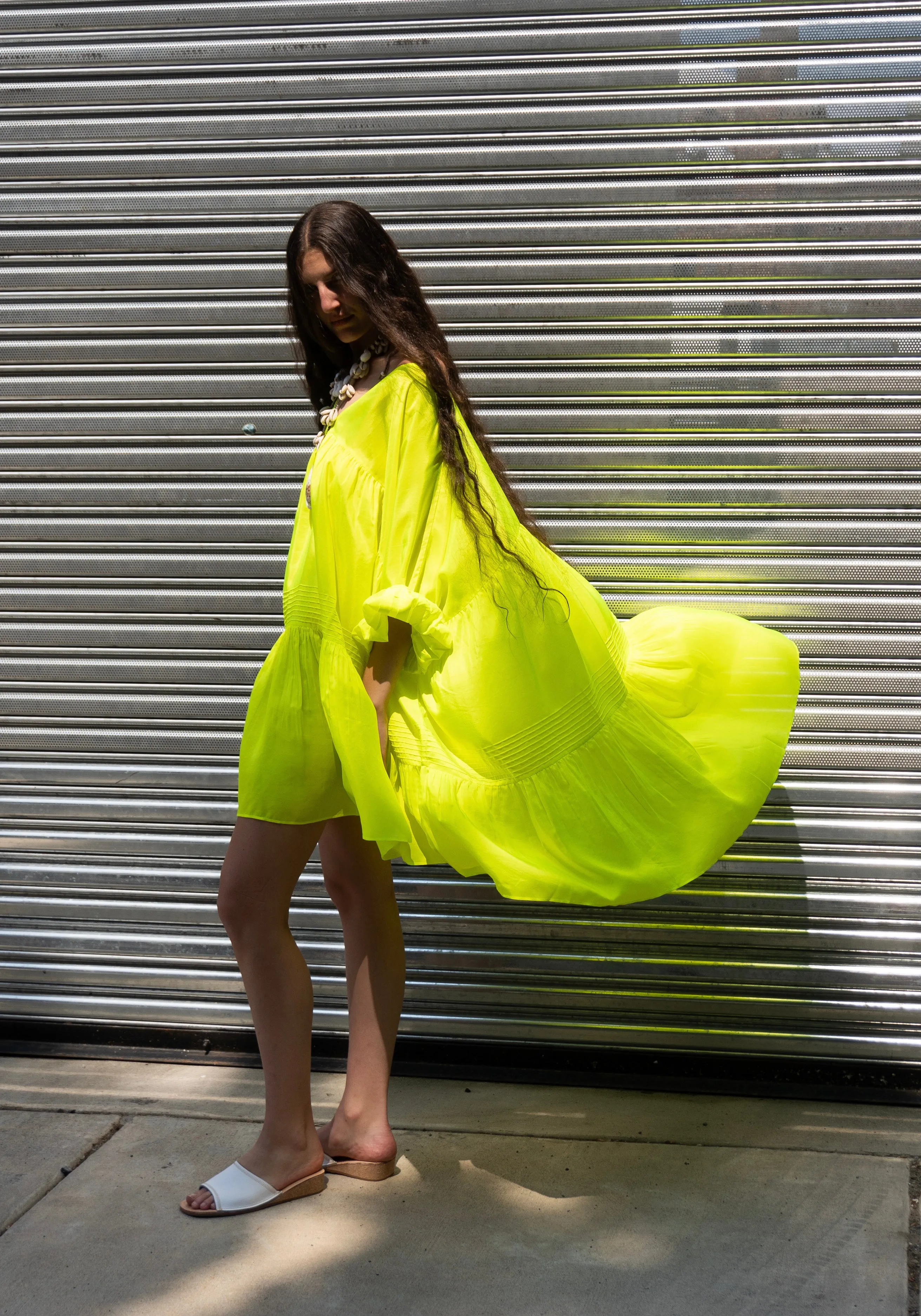 Airi Mini Dress in Fluoro Yellow