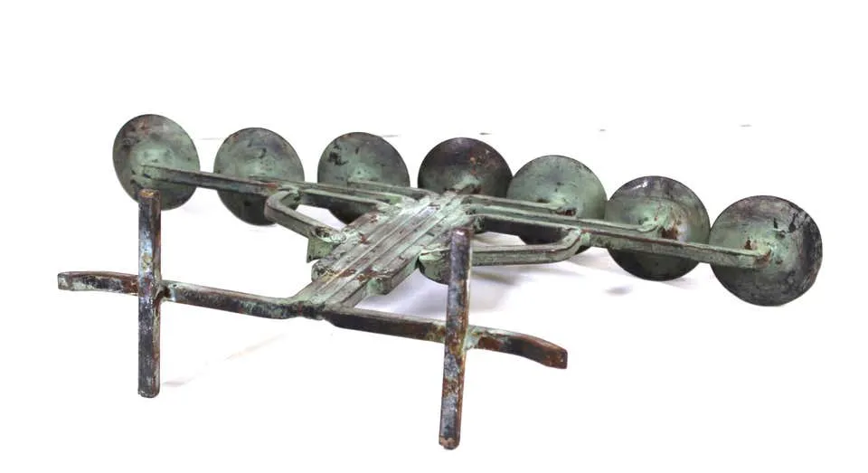 American Modernist Prairie School Candelabra in Wrought Iron and Bronze