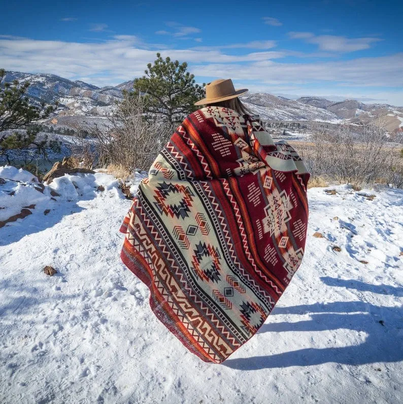 Andean Alpaca Wool Blanket - Wildfire by Alpaca Threadz