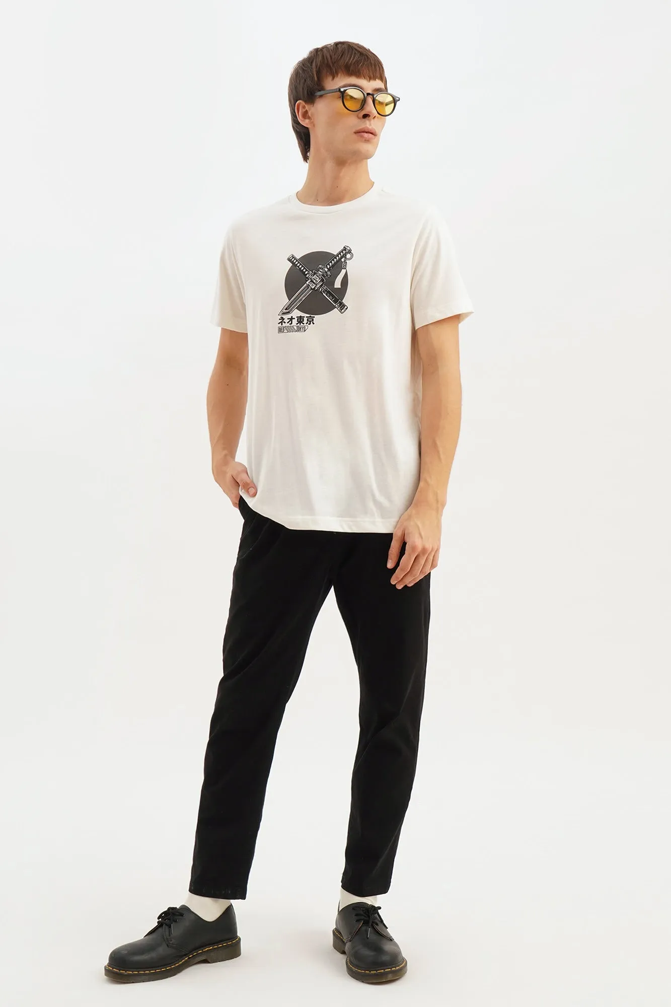 Ankle Length Pull-On Twill Trousers