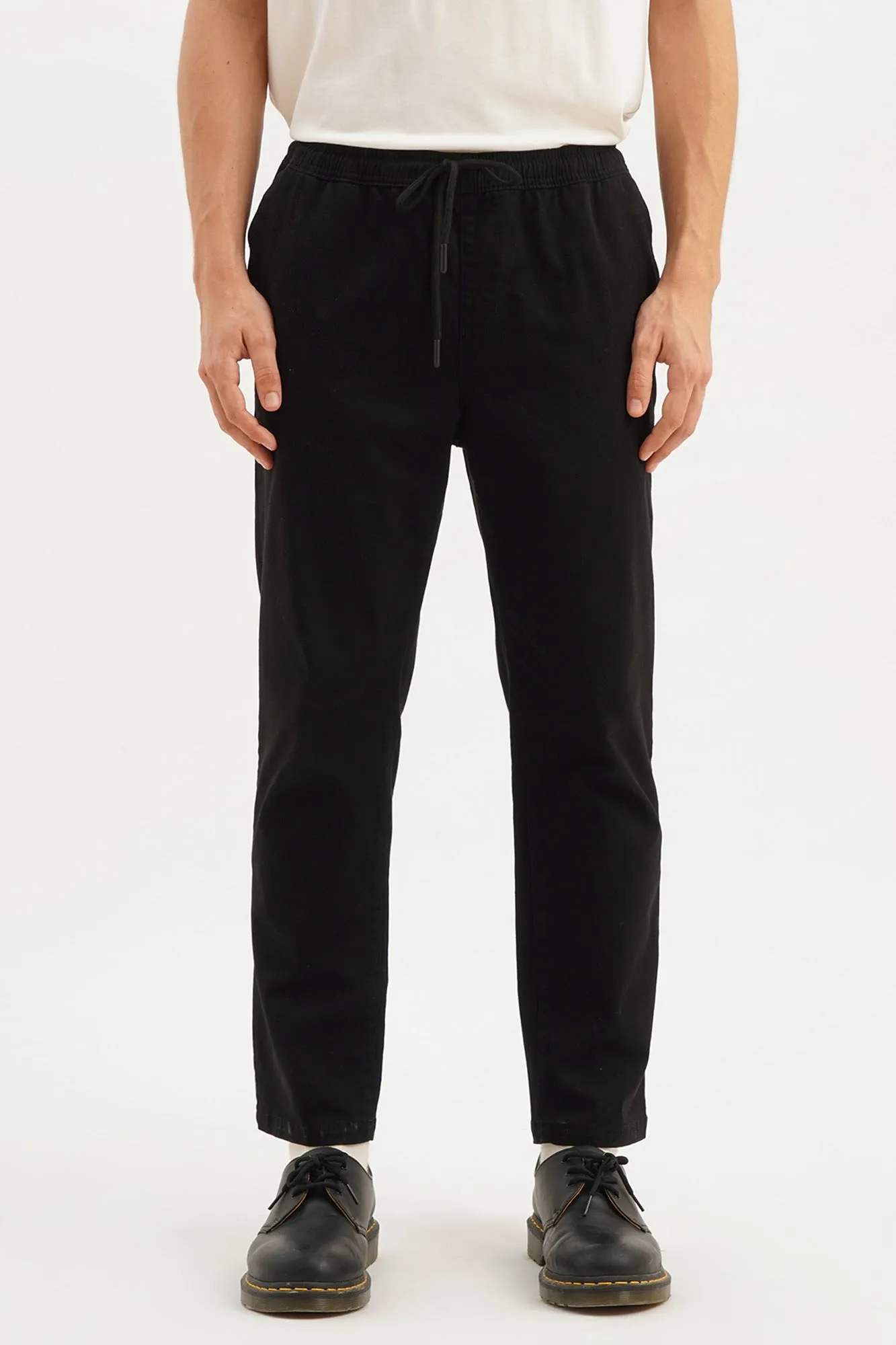 Ankle Length Pull-On Twill Trousers