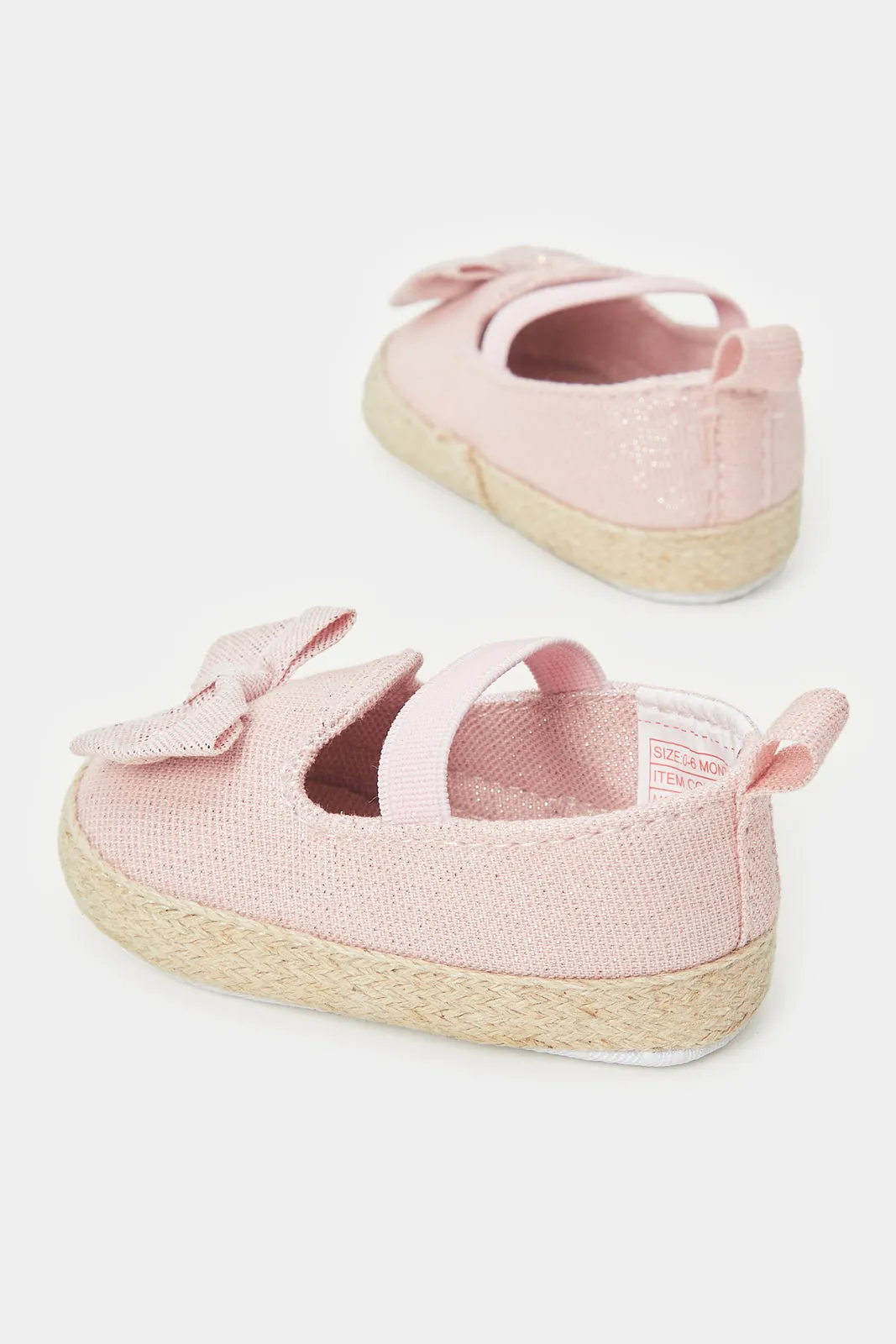 Babies Pink Diamante Pram Shoes