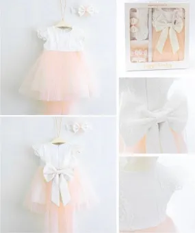 Baby Girl Lace Dress Set, 4 pc Outfit for Special Occasions