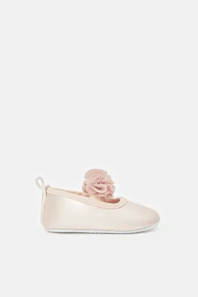 Baby Pink Floral Pram Shoe