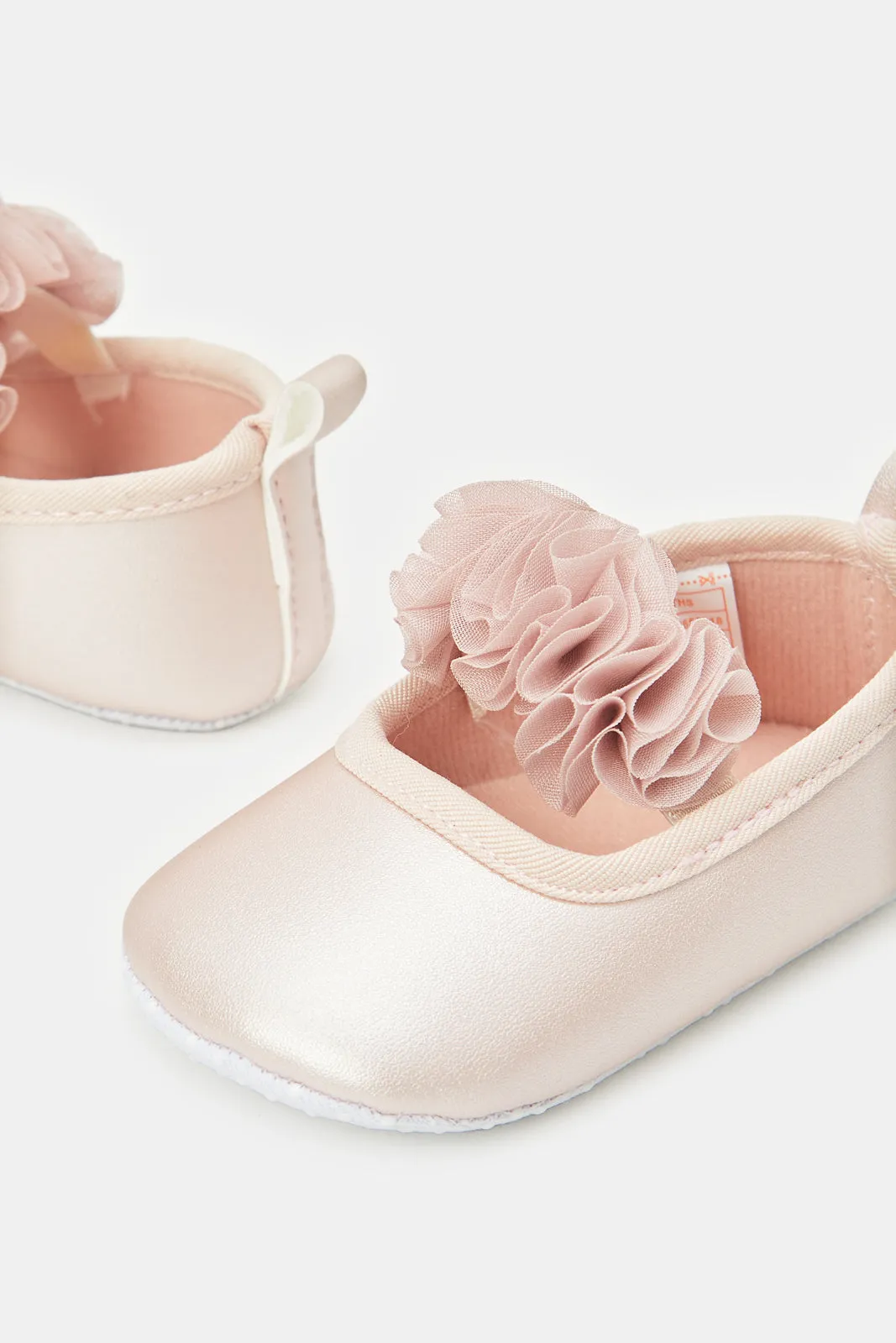 Baby Pink Floral Pram Shoe