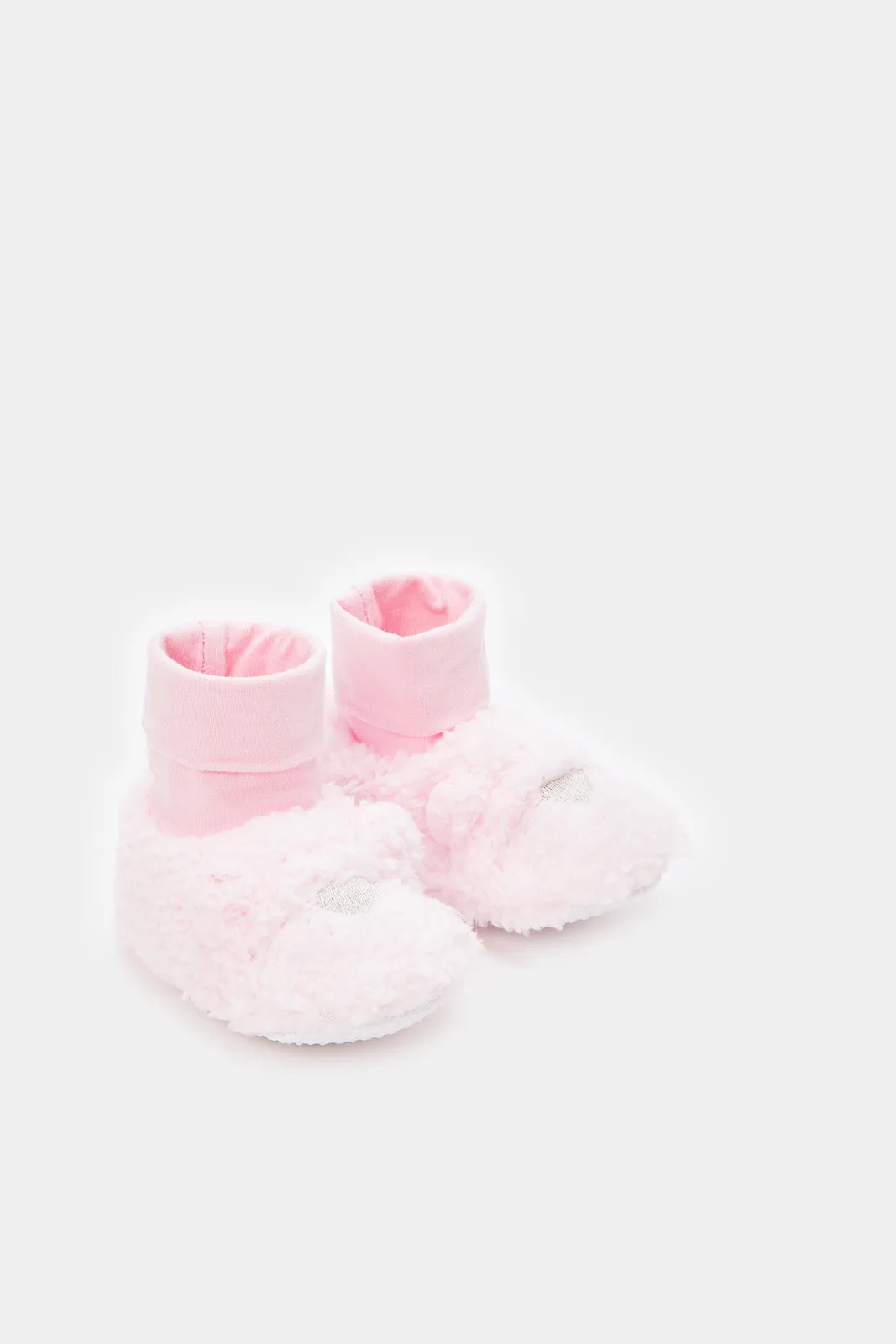 Baby Pink Fur Pram Shoes