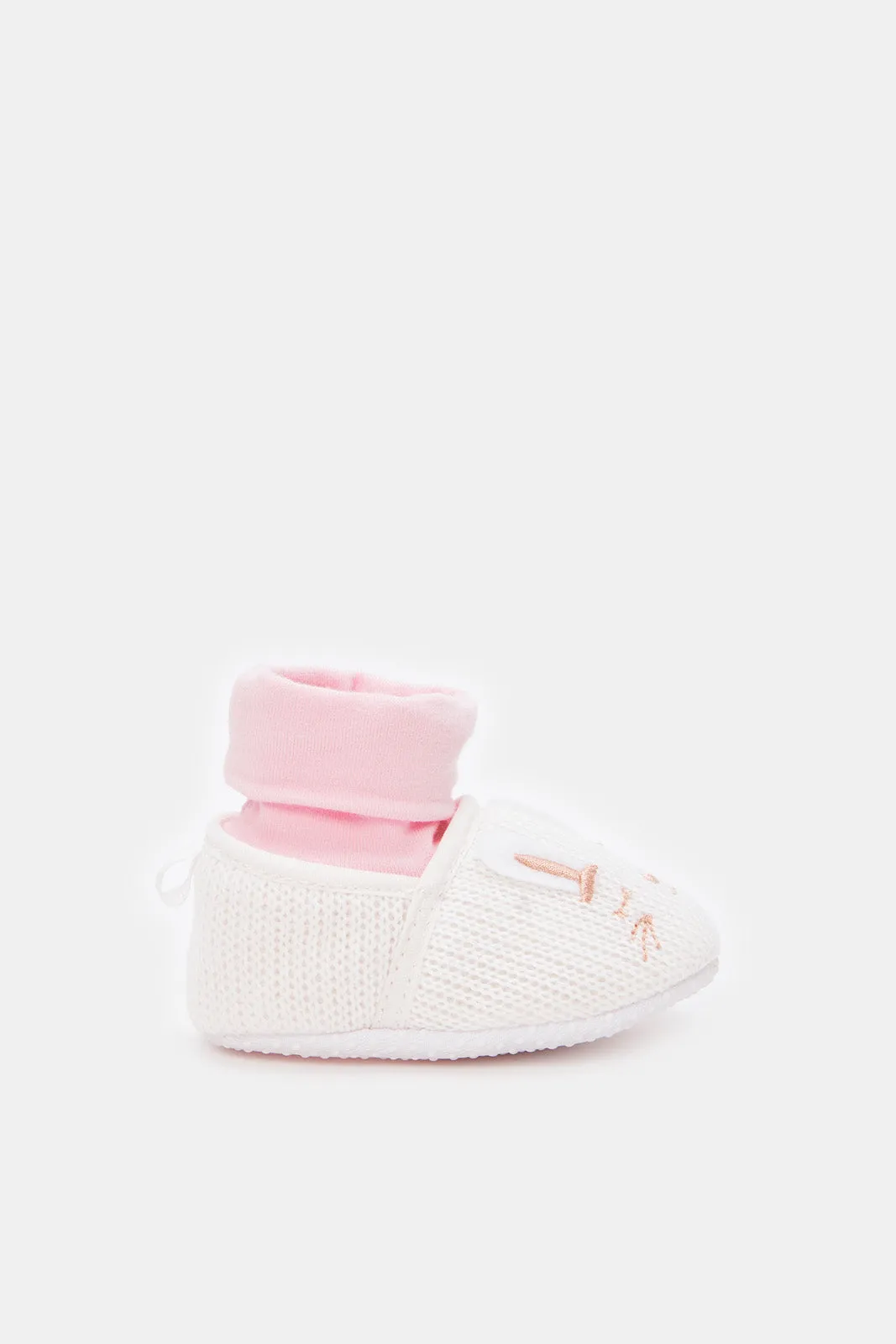 Baby White Bunny Pram Shoes