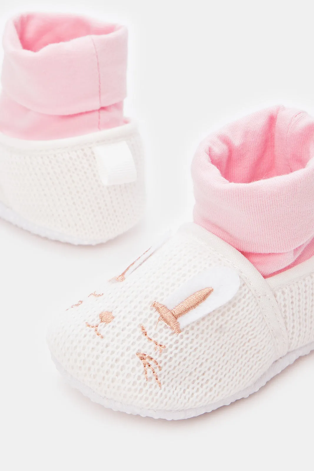 Baby White Bunny Pram Shoes