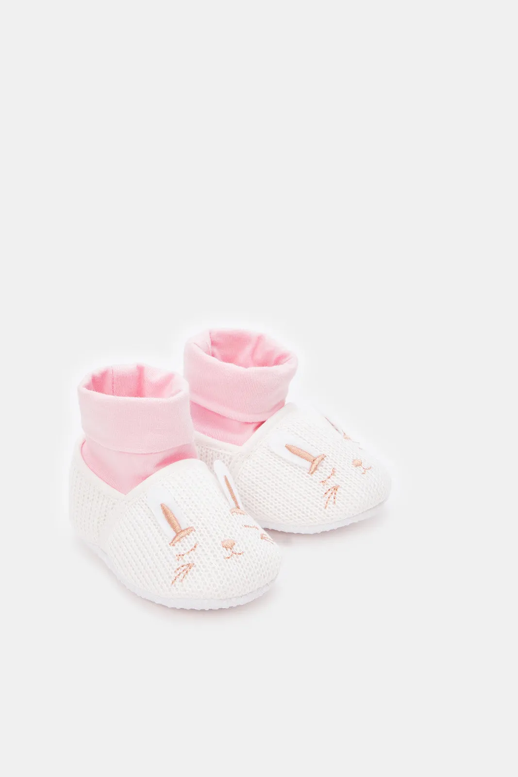 Baby White Bunny Pram Shoes