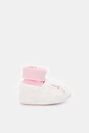 Baby White Bunny Pram Shoes