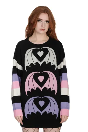 Bat Heart Oversized Sweater by Banned