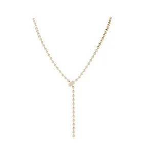 Bezel-Set Diamond Lariat Necklace