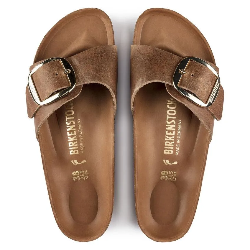 Birkenstock Women's Madrid Big Buckle Oiled Leather Cognac