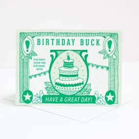 birthday buck, dollar bill birthday card, all-ages birthday card