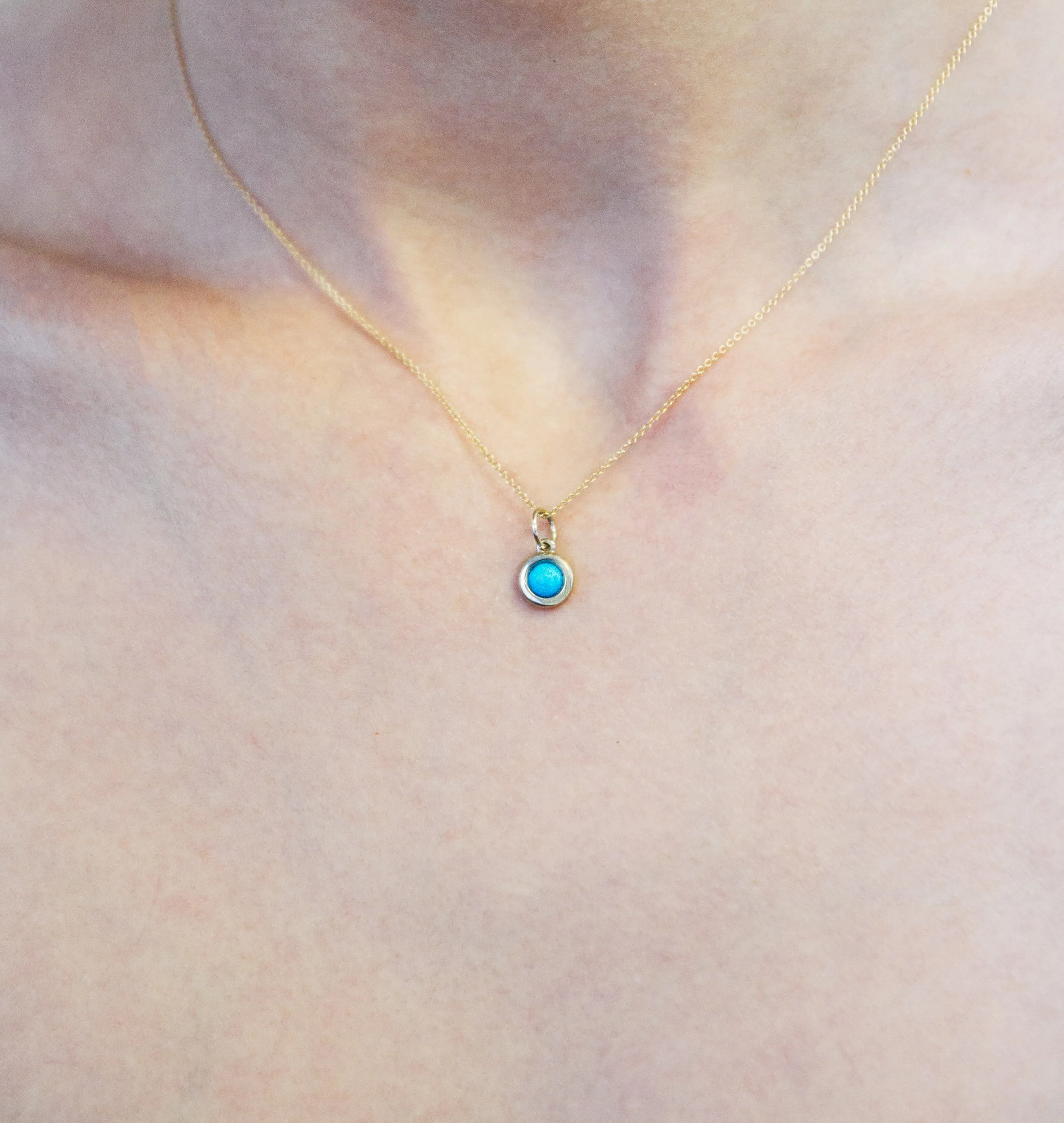 Birthstone Cabochon Charm With Turquoise