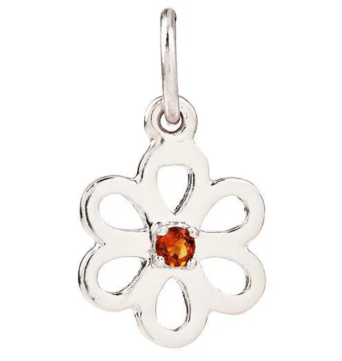 Birthstone Flower Charm With Citrine