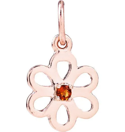 Birthstone Flower Charm With Citrine