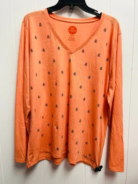 Black & Orange Top Long Sleeve Basic Life Is Good, Size Xl