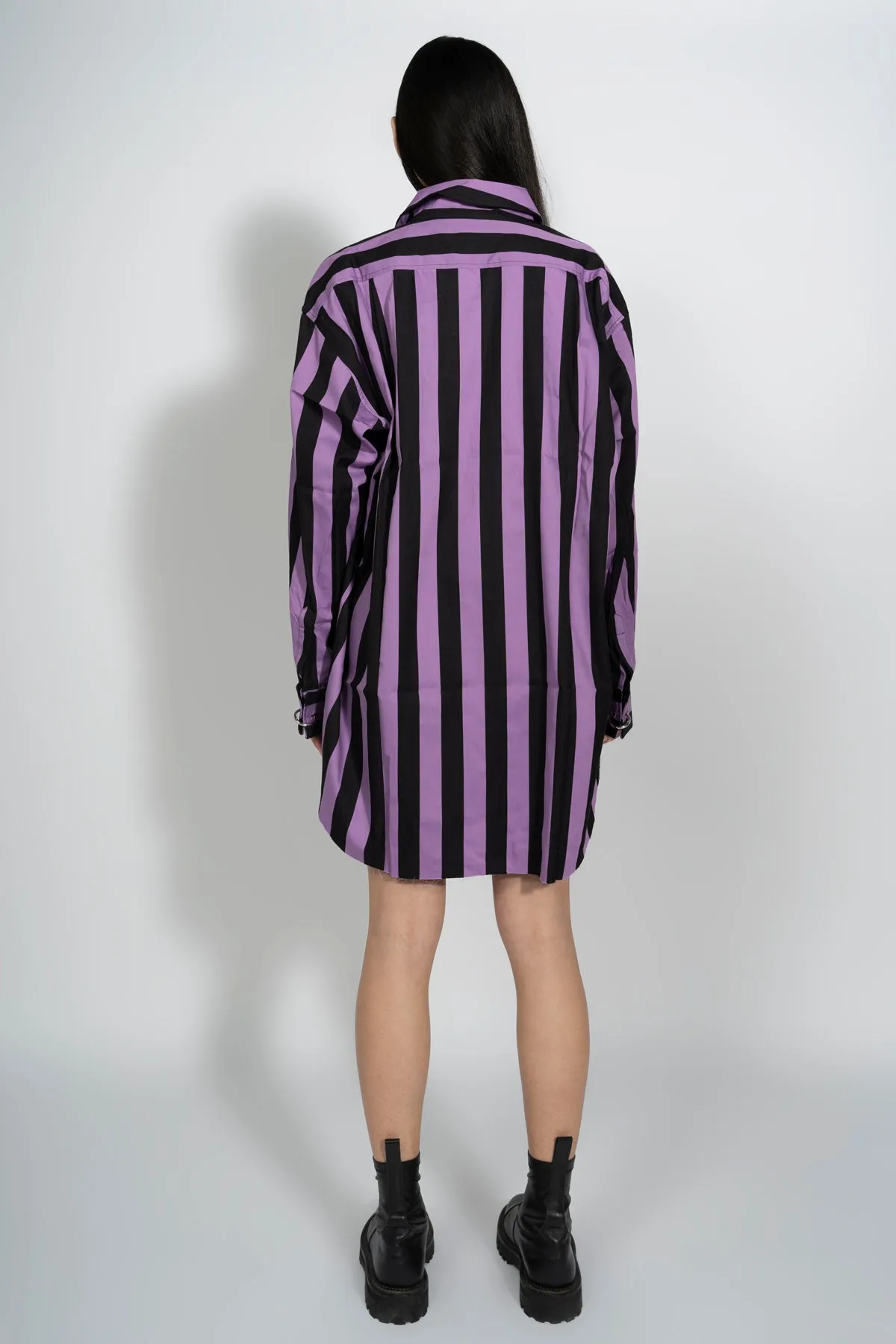 BLACK AND LILAC STRIPED XXL SHIRT