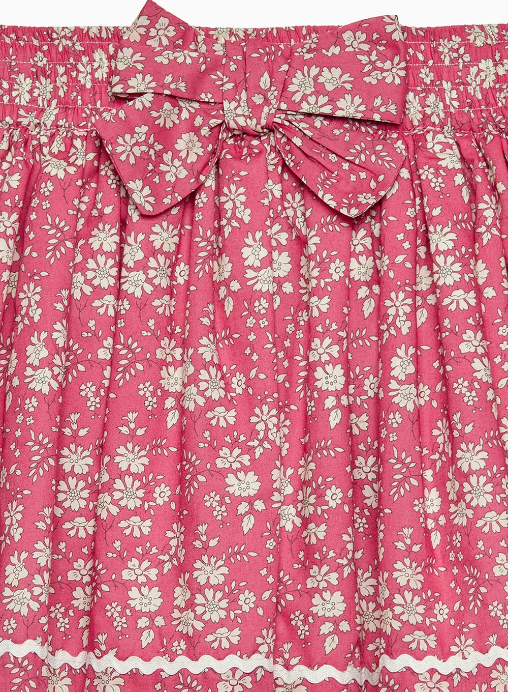 Bow Skirt in Bright Pink Capel