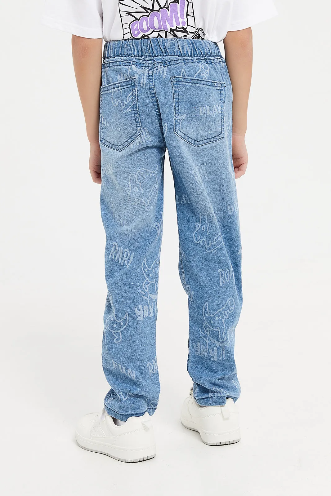 Boys Blue Pull On Jeans