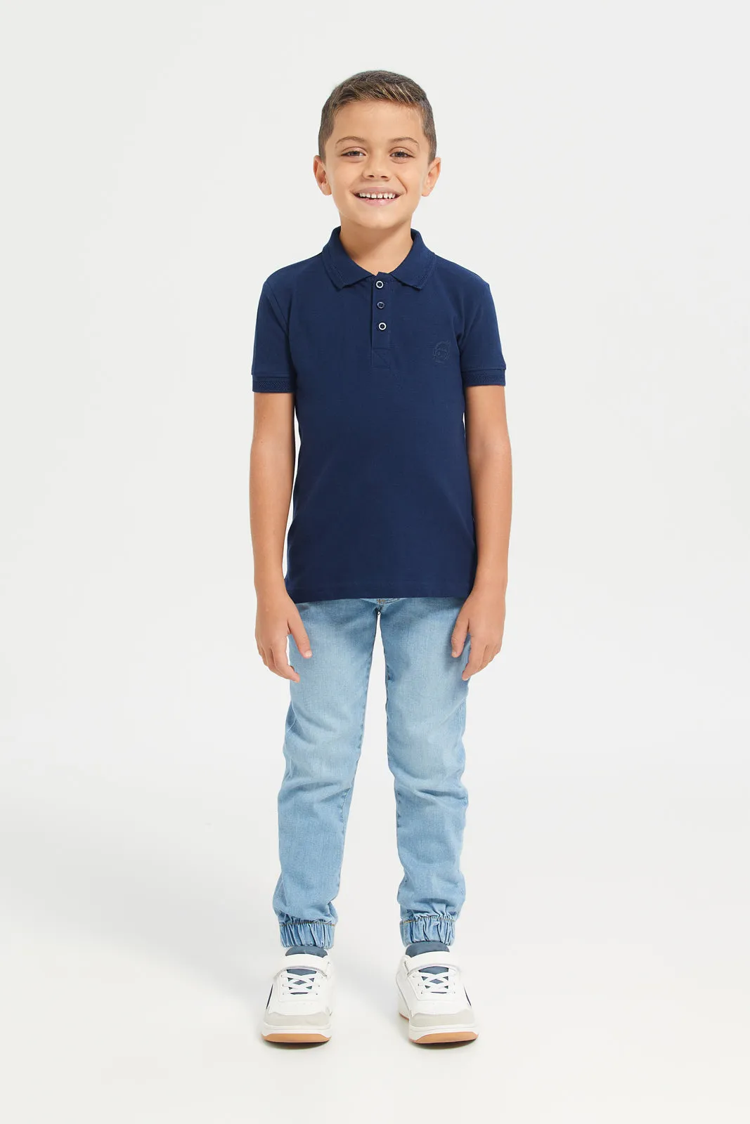 Boys Blue Pull On Jogger Jeans