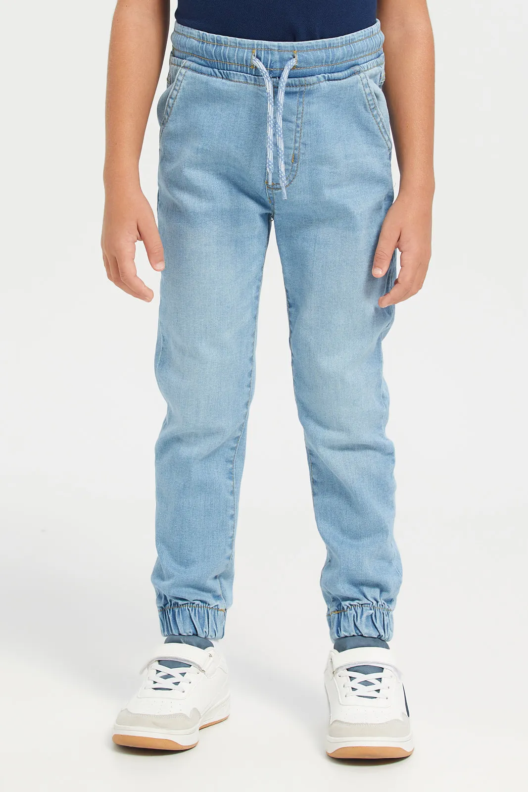 Boys Blue Pull On Jogger Jeans