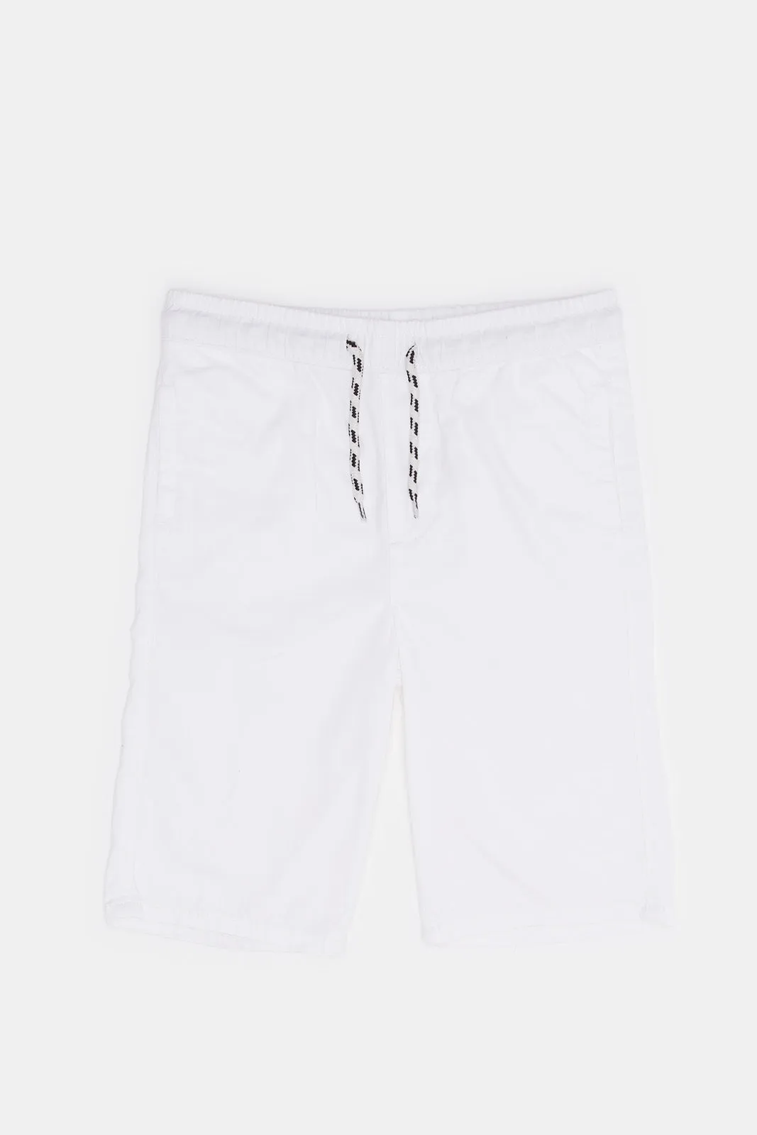 Boys White Pull-On Short