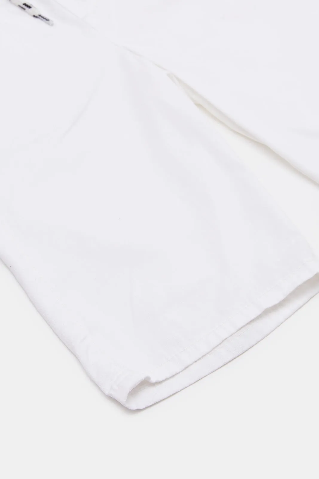 Boys White Pull-On Short