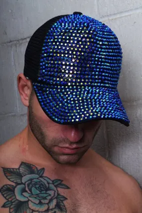 BREEDWELL HAT SPARK TRUCKER CAP SPARKLES FASHION BLUE