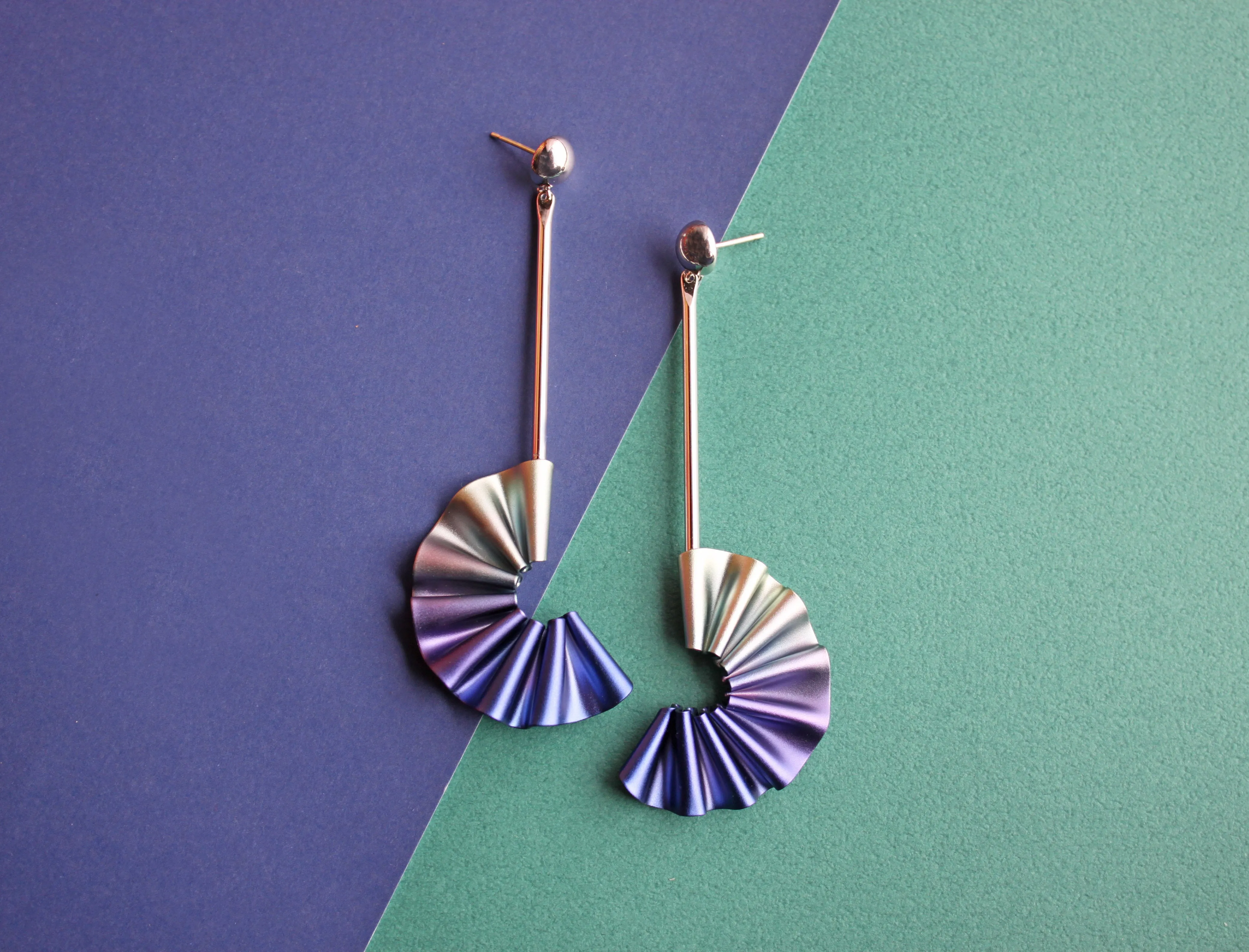 CABO | Mermaid's Tail Collection | Stick¬†Half¬†Earrings - Violet/Green