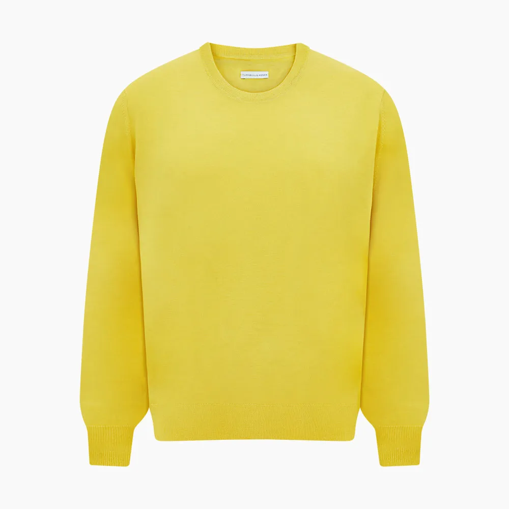 Canary Yellow Merino Round Neck Jumper