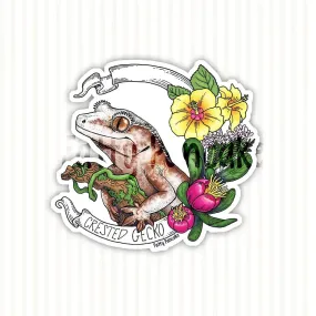 Crested Gecko Banner Sticker