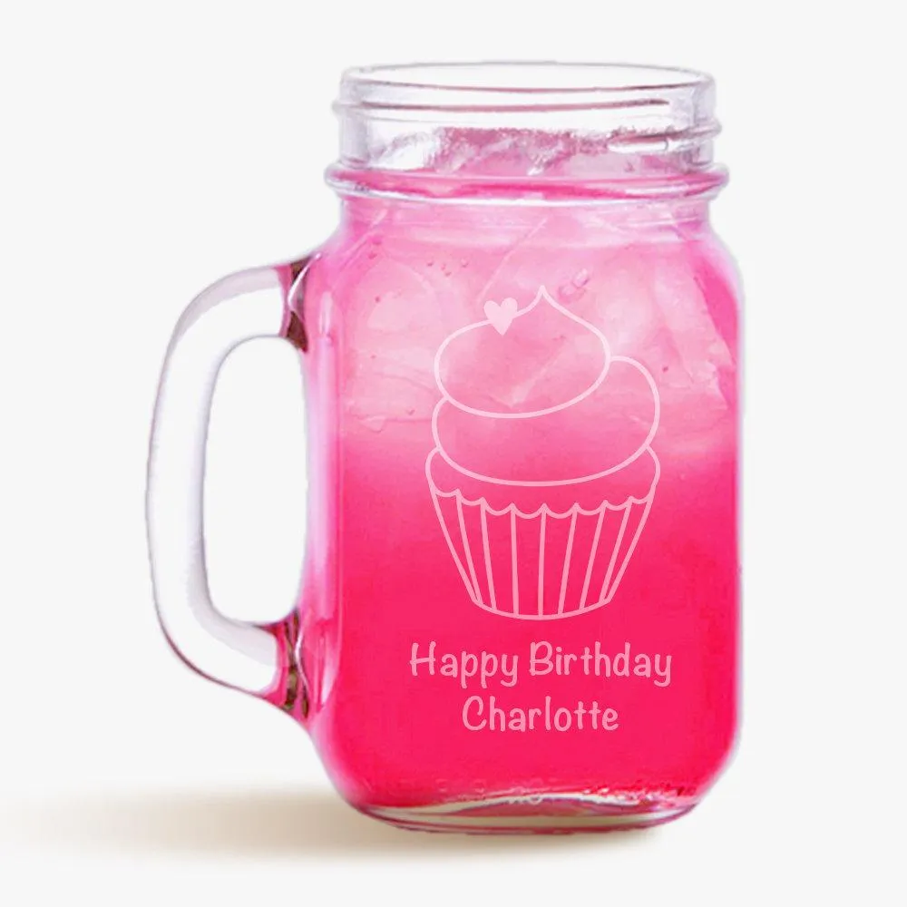 Cupcake Customized Mason Jar