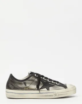 Dark Grey Laminated Leather V Star Sneakers