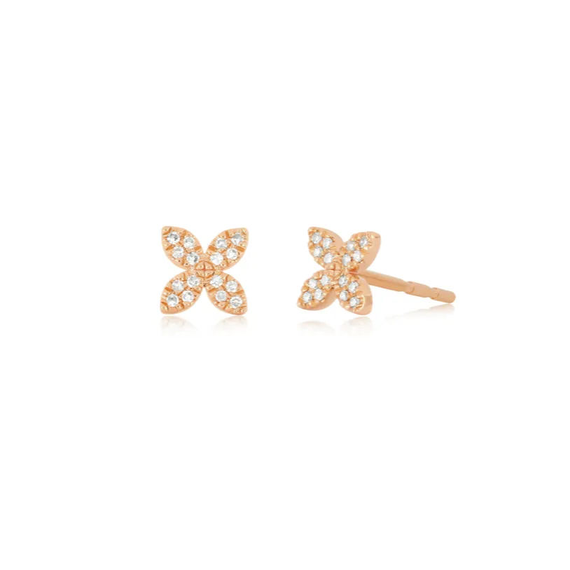 Diamond Blossom Stud Earrings