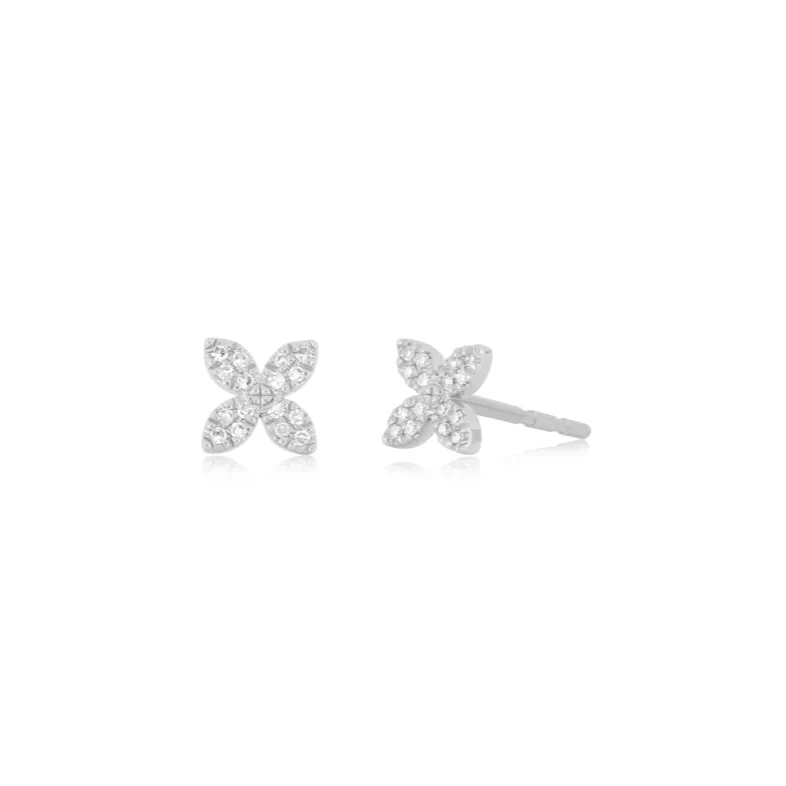 Diamond Blossom Stud Earrings