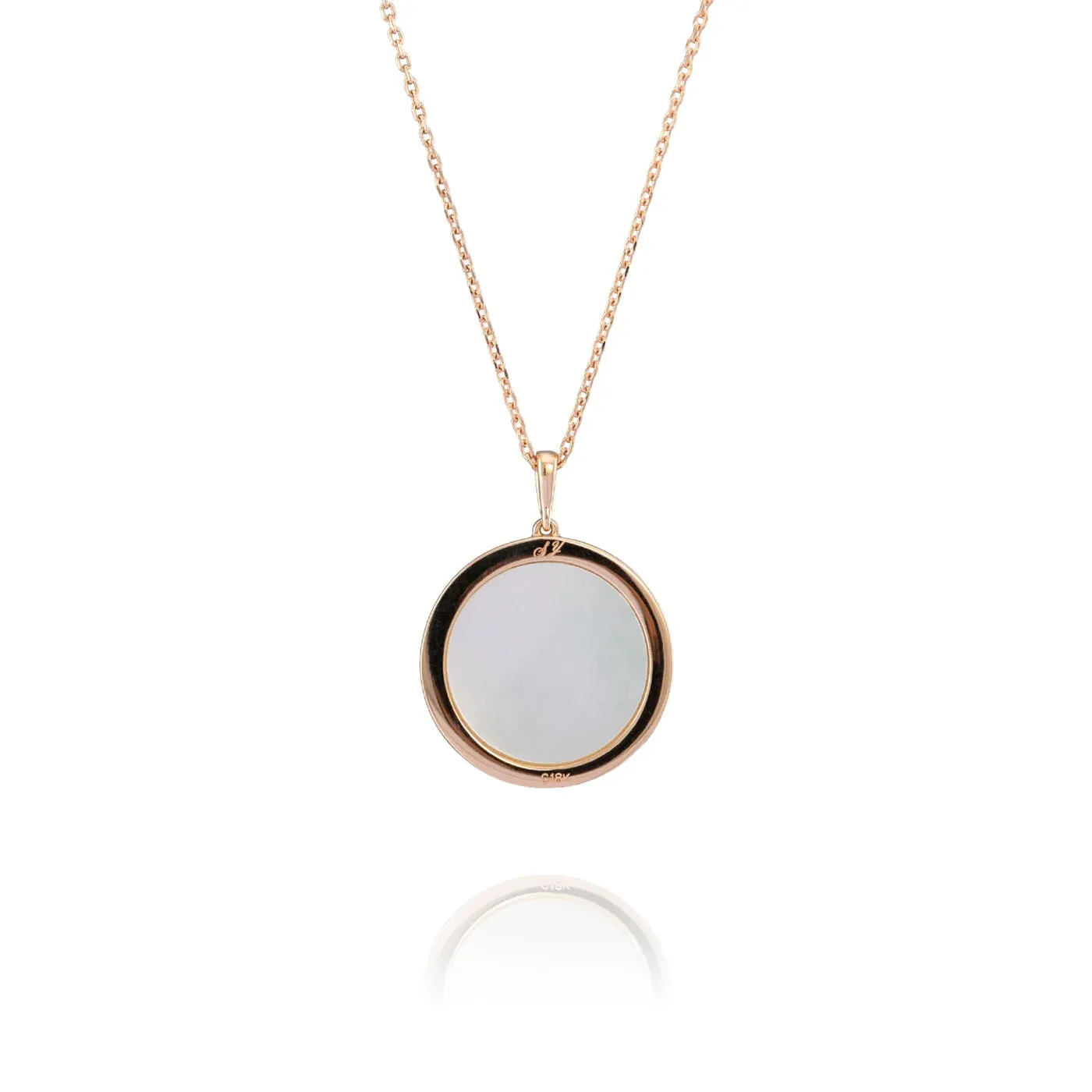 Divine Grace Pendant 18kt Rose Gold with White Mother of Pearl